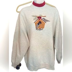 Top stitch vintage Gramacore bird embroidery sweatshirt size L.